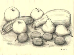 31 Obst und Gemüse - Bleistift, A4 (09.2009) - nach der Natur