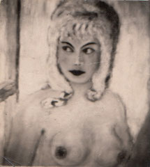 07 Brustbild (Akt) - Öl auf Pappe (ca.10-12.1962) - nach einem Foto - vernichtet