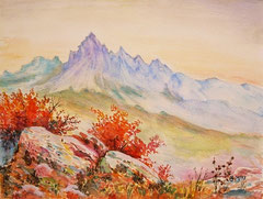 095 Herbstmorgen - Aquarell, 23x30,5cm (01.2013) - [nach Yuri A. Obuchowskiy]
