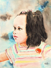 084 Kleines Mädchen - Aquarell, 30,5x23cm (10.2012) - [nach Guan Weixing, China]