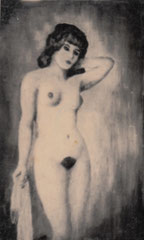 42 Stehende junge Frau (Akt) - Öl auf Preßpappe, 63,5x43,5cm (12.1964) - Auftrag nach einem Foto