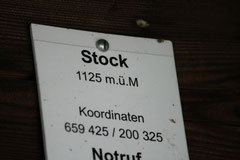 Stock 1122 m.ü.M Koordinaten 659 425 / 200 325