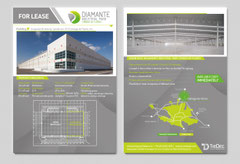 Brochure con diseño por anverso y reverso.
