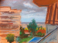 ''The view from room" 2013 pastel on paper 30/20 cm . In sale . Price 300 y.e.