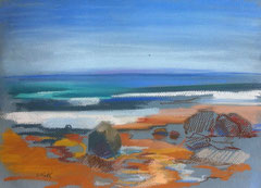 ''The surf beach 2" 2013 pastel on paper 30/20 cm . In sale . Price 300 y.e.