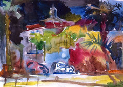"Night at market" 2014 watercolor on paper 30/20 cm . In sale . Price 400 y.e.