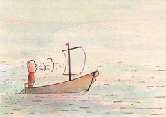 FEHLT'S AM WIND, SO GREIF ZUM RUDER  10X14,5 cm 90,-€
