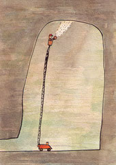 UNTER TAGE (AUSLEUCHTER) II  14,5X10,5 cm 90,-€