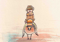 PONY (Geht ein Cowboy zum Friseur. Als er wieder kommt ist sein Pony weg.) 10X14,5 cm 90,-€