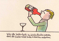 WAHRHEIT UND WEIN II 10X14,5 cm 90,-€
