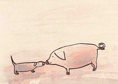 SCHWEINEHUND II, 10X14,5 cm 90,-€