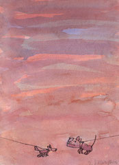BEGEGNUNG (HUNDE) II   20X14,5 cm 105,-€