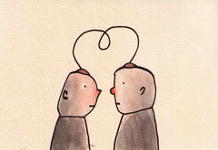 BEGEGNUNG (VERKABELT)  10X14,5 cm 90,-€