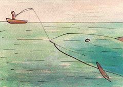 DER ALTE MANN UND DAS MEER II 10X14,5 cm 90,-€