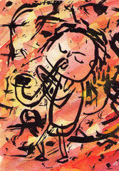 SAXOPHON  14,5X10 cm 90,-€