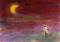 MOND (HUND) II  10X14,5 cm 105,-€