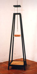 senza titolo. legno,vetro,terracotta,metallo, grano. 1993