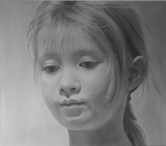 Fotorealische Portraitmalerei, Mädchenportrait fotorealistisch, Portrait fotorealisch gemalt, Fotorealistsches Portrait 