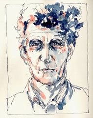 Portarit Tusche: Bild von L. Wittgenstein - Originale Portraitzeichnung in Tusche 