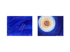 Картины №16 и №17; автор Luci Ж.Исина; серия из 2-х картин; холст/масло; размер 30х25см.; 2009 год. | Символизъм. Космос, енергия...
