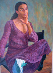 "Robe lilas", huile sur toile, 92/65 cm, 2010