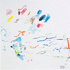 "Vent de plage"  Aquarelle sur papier Hahnemülle - 23cmx23cm