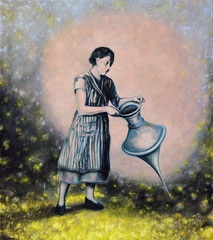 "Bote XIV", 2022, Öl auf Leinwand, 130 x 115 cm