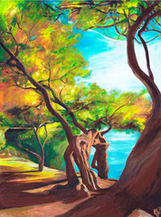 Der Baum. Schrevenpark, Acryl, 36 x 48 cm, Acrylpapier, 2014