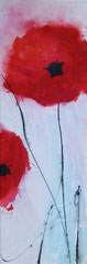 Red Mohn, Acryl auf Leinwand, 120 x 40