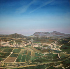 Paisaje Alicantino 120 x 120 Oleo sobrelienzo. Vista desde el lugar Santuario de Santa Mª Magdalena