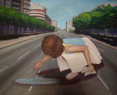 Recogiendo Agua. 100 x 81. Oleo sobre lienzo