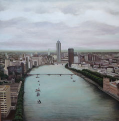 London-Thames.  120 x 120. Oleo sobre lienzo
