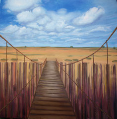 Al otro lado. 120 x 120. Oleo sobre lienzo