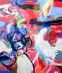 "Red Dot 2", 200 x 170 cm, Öl auf Leinen, 2016