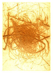 "Kraft", Burned Graphik, 5 x 3 cm, Laser auf Papier, 1997