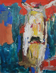 "Mann mit Hut", 32 x 24 cm, Öl auf Papier, 1995