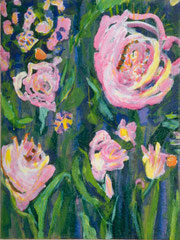 "Helle Blumen", 80 x 60 cm, Acryl auf Leinen, 1994