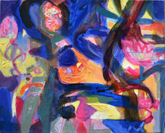 "Flowerkontrast", 40 x 50 cm, Öl auf Leinwand, 2014