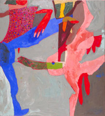 "Fickichicken", 165 x 145 cm, Öl auf Leinen, 1996