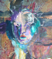 "Medusa", 80 x 70 cm, Mischtechnik auf Leinen, 2014