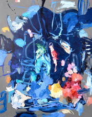 "Blue Heron 6", 180 x 150 cm, Öl auf Nessel, 2016