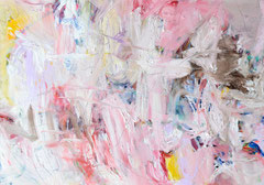 "Action Pink", 105 x 150 cm, Öl auf Nessel, 2015