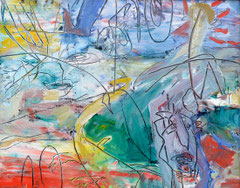 "Kratzbild", 40 x 50 cm, Öl auf Leinen, 2015