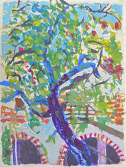 "Baum Mexico", 40 x 30, Acryl auf Amatl, 1992 