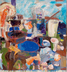 "Stilleben im Atelier", 145 x 125 cm, Öl auf Jute, 1995