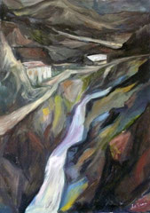Strada di montagna, 2002.  Olio su tela,  cm. 50 x 70.