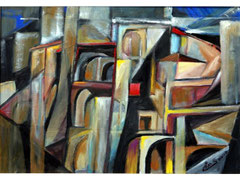 Ristrutturazione, 2009.  Olio su tela,  cm. 50 x 35