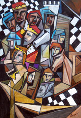 Scacco matto, 2010.  Olio su tela,  cm.  70 x 100