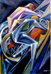 I centauri, 2009.   Olio su tela,  cm. 50 x 70