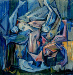 Fondale marino, 2008.   Olio su tela,   cm.   70 x 70